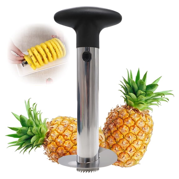 Stainless Steel Pineapple Corer and Slicer, Heavy Duty Pineapple Peeler and Core Remover Tool with Ergonomic Non-Slip Handle, Kitchen Fruit Cutting Tool