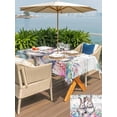 thumbnail image 4 of Outdoor Tablecloth with Umbrella Hole and Zipper, Bunny Easter Rectangle Table Cloth 54x80 Inch Waterproof Tablecloth, Eucalyptus Leaves Spring Floral Eggs Wooden Picnic Table Cover for Patio Camping, 4 of 7