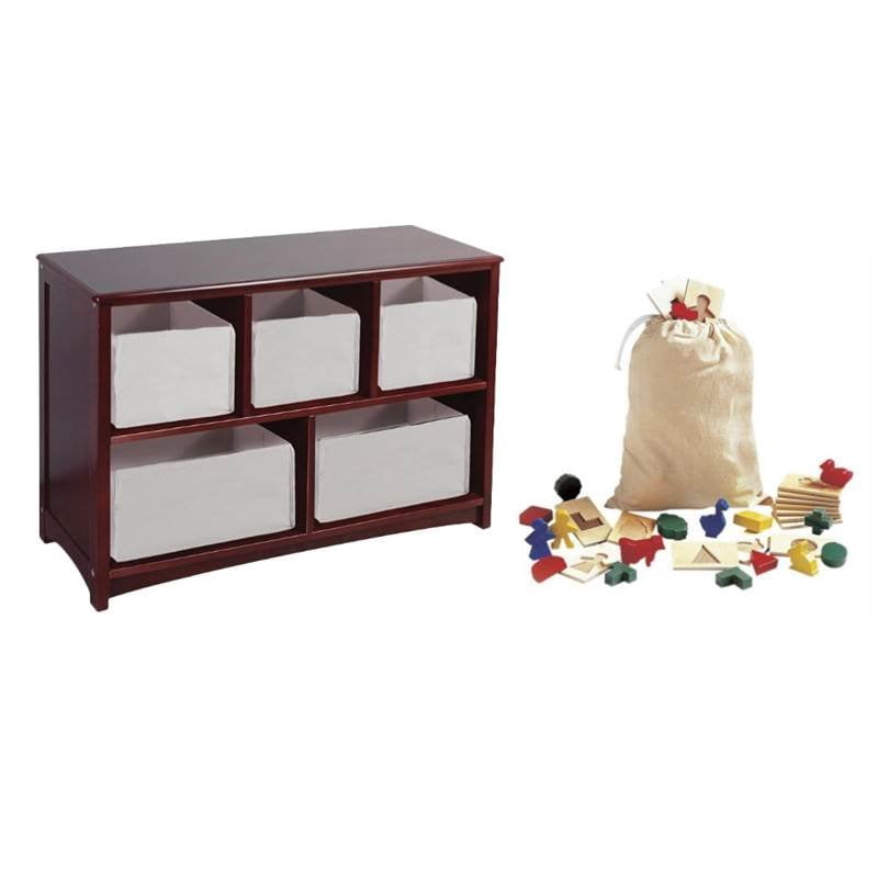 Kids Toy Set with Storage Bin Bookcase