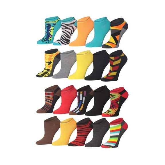 TIPITOE Women’s & Girl's Lightweight Ankle Socks – All-Day Comfort Value Pack (20 Pairs)