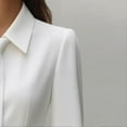 thumbnail image 6 of MORTTIC Women Elegant Solid Color Tie-Waist Long Sleeve Dress Formal Occasion Midi Dress For Spring Summer White，S, 6 of 13