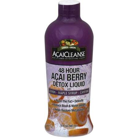 Garden Greens AcaiCleanse 48 Hour Acai Berry Detox Liquid with Lemon, Maple Syrup & Cayenne 32 (Best 48 Hour Detox)