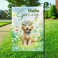 thumbnail image 3 of Goldendoodle Hello Spring Time Flower Floral Nature Garden Flag 12x18in Double Sided Doodle Dog Lover Gifts Idea Outdoor Decor - 02031, 3 of 5