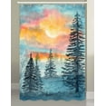 thumbnail image 2 of Watercolor Forest Camper RV Shower Curtain for Travel Trailers Bathroom, Blue and Grey Woodland Tree Country Camping Fabric Shower Curtains Set, Natural Landscape Decor Accessories with Hooks 36X72, 2 of 6