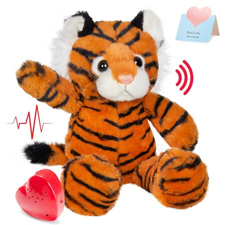 Unicorn Recordable Stuffed Toys Bear Cow Giraffe Tiger Doll PP Cotton Cute Plush Animals for Girls Birthday Gifts Kawaii Pillows Tiger