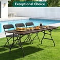 thumbnail image 3 of Folding Table 6FT Heavy Duty Plastic Table with Handle, Foldable&Portable, Fold-in-Half Utility Tables for Outdoor, Dining, Wedding, Events, Indoor, Picnic, Camping, Party,Brown, 3 of 17