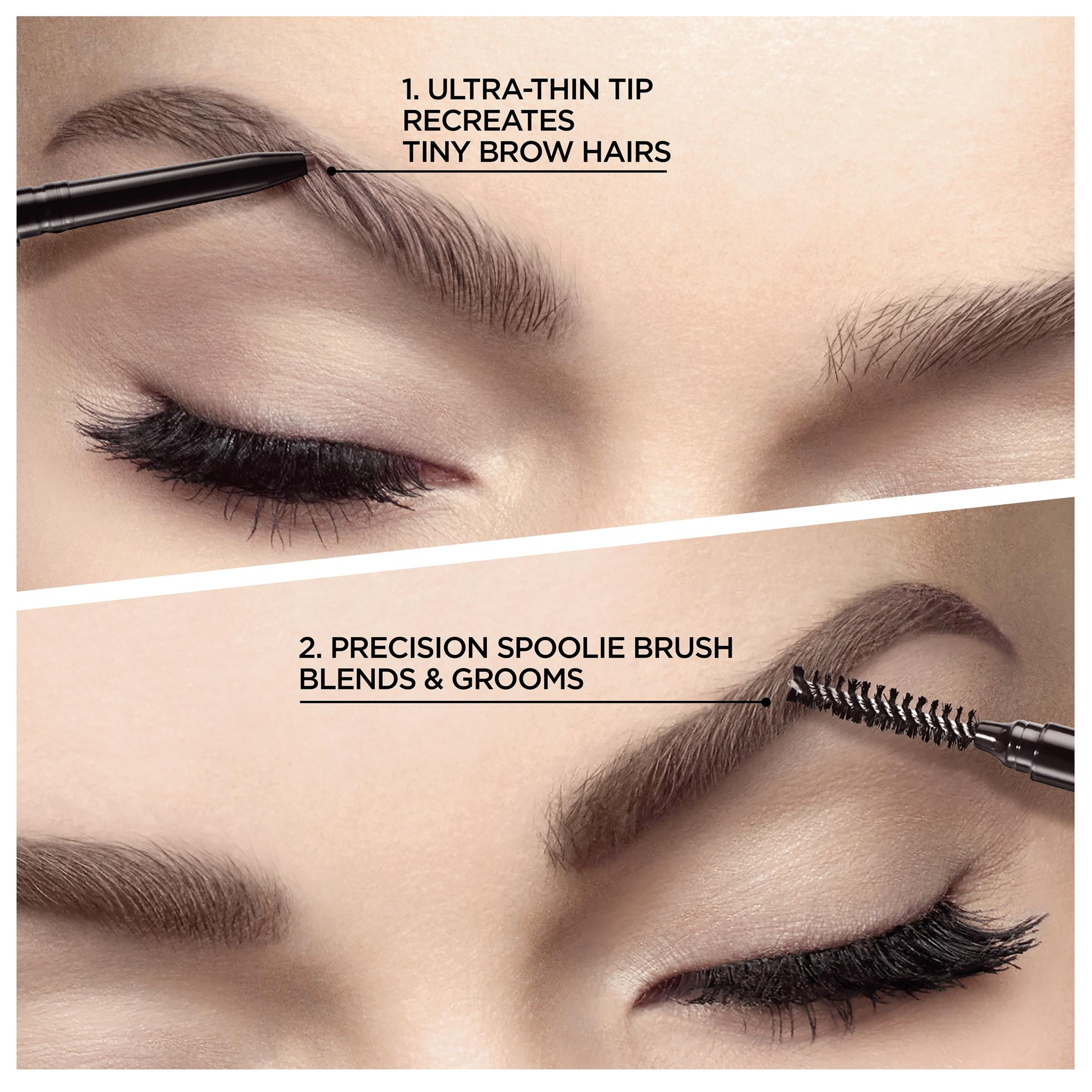 (2 pack) L'Oreal Paris Brow Stylist Definer Waterproof Eyebrow Pencil, Brunette, Defining, 0.003 oz