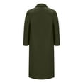 thumbnail image 4 of Olyvenn Women's Elegant Shawl Collar Open Front Wool Coat Formal Work Mid Long Winter Pea Coat Long Windbreaker Trench Coat Army Green 4, 4 of 6