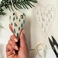 thumbnail image 4 of Heart Shaped Christmas Embroidery Kit for Beginners, Hand Embroidery Christ Ornament with Hoop, Thread, Needle & Instructions, 4 of 9