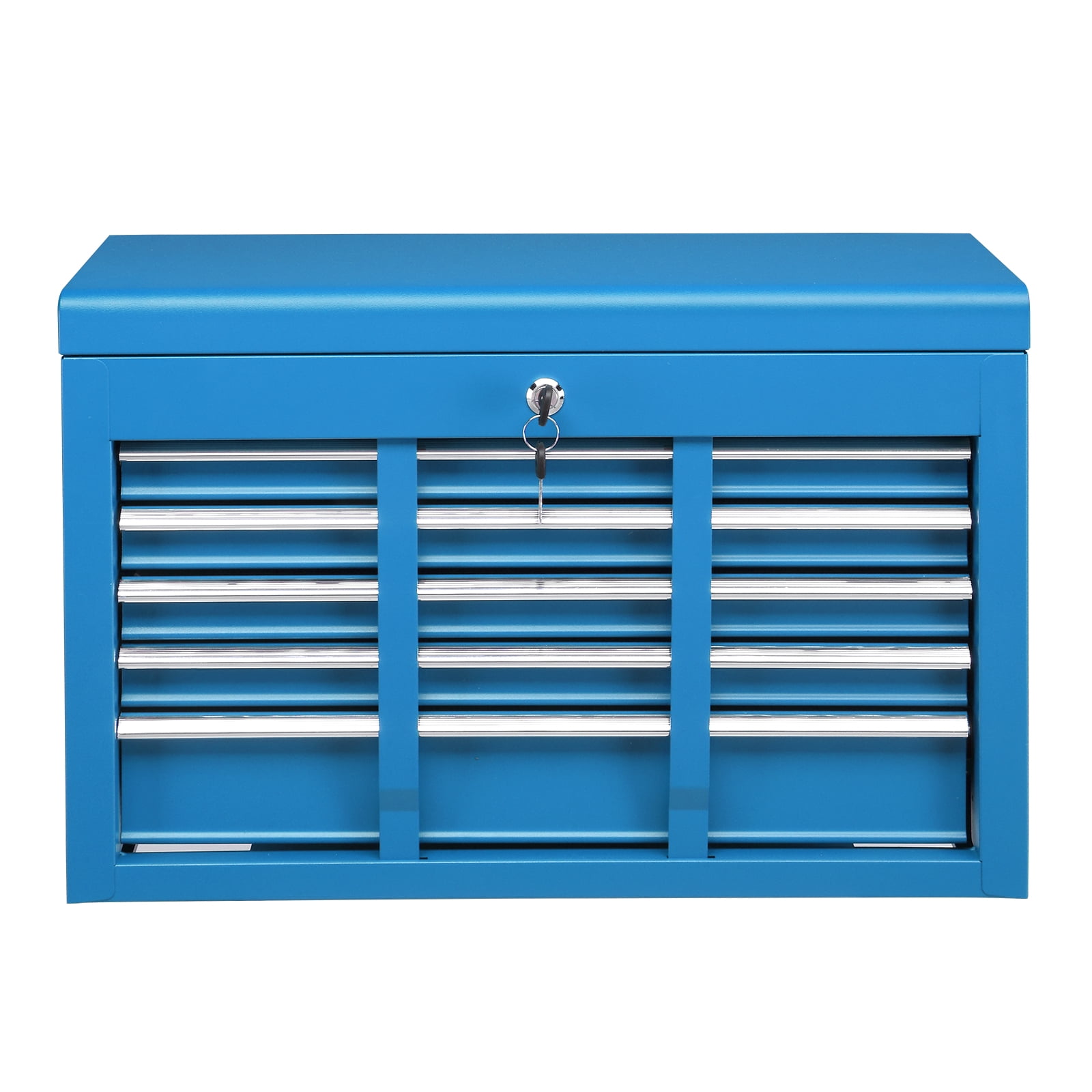 Ktaxon Tool Box, Portable 5 Drawer Steel Toolbox with Top Storage Tray & Carrying Handle, for Garage Trunk Household, Blue