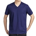 thumbnail image 4 of Blmnix Cotton T Shirts T shirts for Men Pullover Big And Tall Tshirts Blue V-Neck Short Sleeve Athletic Shirts for Men,XXXL, 4 of 5