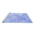 thumbnail image 2 of Ahgly Company Machine Washable Indoor Square Abstract Blue Contemporary Area Rugs, 7' Square, 2 of 4