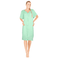 thumbnail image 3 of JEFFRICO House Dresses for Women with Pockets - Lightweight Breathable Short Sleeve Muumuu & Nightgowns - Snap Front Housecoat and Dusters for Women, 3 of 6