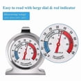 thumbnail image 3 of 2-pack analog refrigerator thermometer, large dial, red indicator, 3 of 5