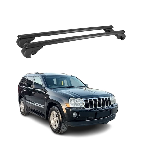 Lockable Roof Rack Cross Bars Carrier for Jeep Grand Cherokee 2005-2010 Black