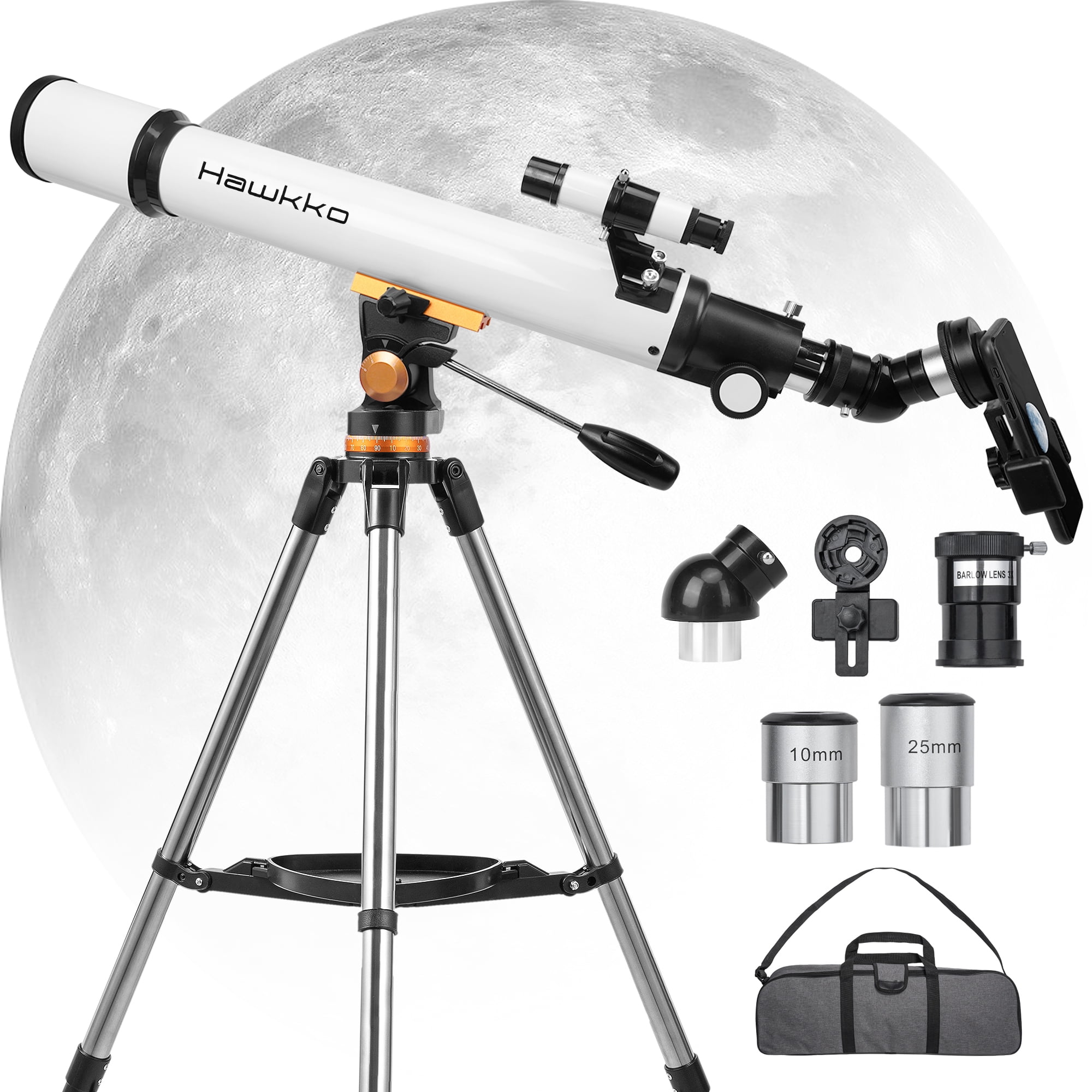 Astronomy Telescopes for Kids Adults,AZM30070 Professional Astronomical Refracting Telescope with Tripod and Wireless Remote,with 3X Extender 2 Replaceable Eyepieces 