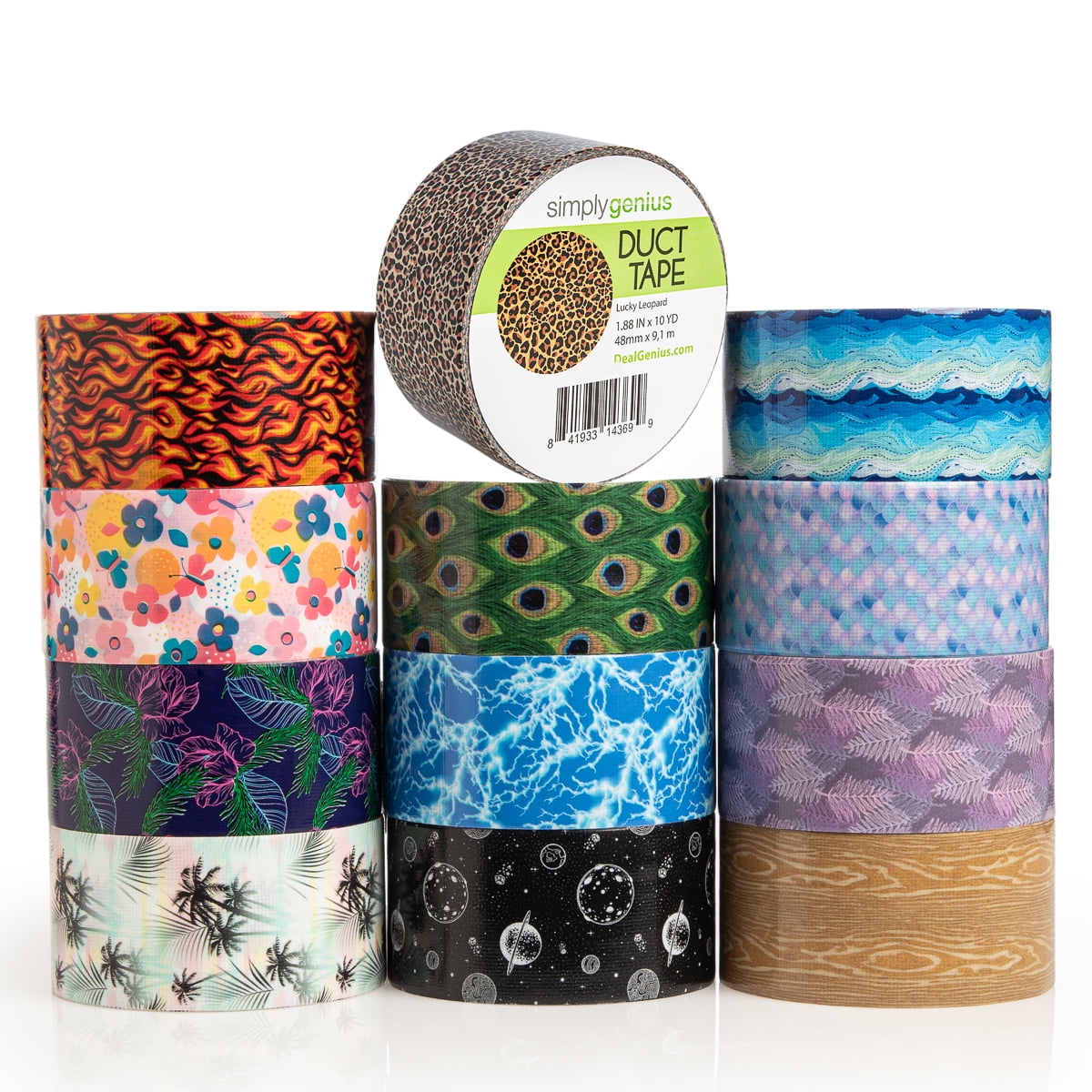 GIFTEXPRESS 12 Assorted Colored Duct Tapes 10 Yards x 2 Inch Rolls,12 Multi  Purposes Bright Colors Tapes Great for DIY Art Kit Home School, Colors