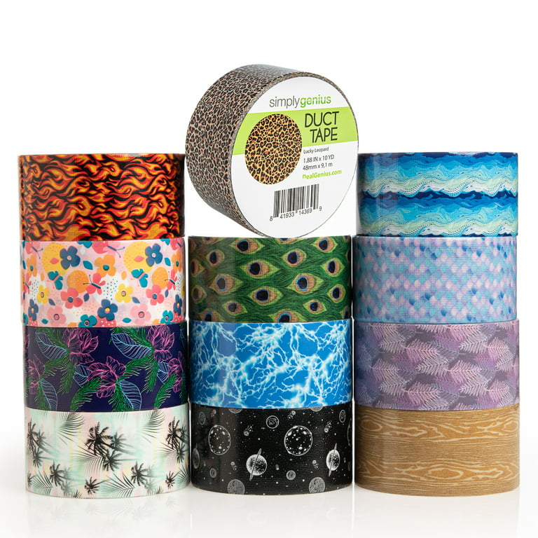 Simply Genius (12 Pack) Patterned Colored Duct Tape Variety Pack Rolls Arts  Crafts, Kids to Adult 