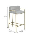 thumbnail image 5 of DUOSONG Gray Velvet Low Back Upholstered Stool, 1 Piece, 5 of 6