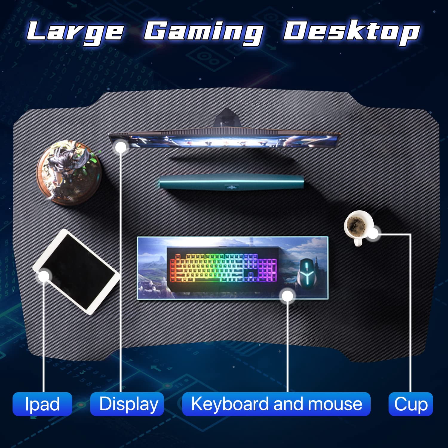 YRLLENSDAN Gaming Table with Headphone Hook, 40 inch Gaming Computer Desk for Small Spaces, PC Gamer Desk Table for Home Office, Computer Workstation with Z-Shaped Steel Leg, Black and Red
