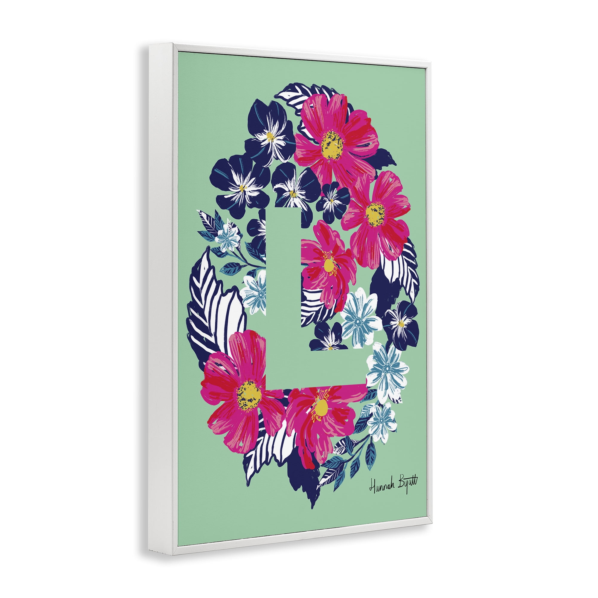 Stupell Industries Floral Bloom Letter L Botanical & Floral Painting White Framed Art Print Wall Art, 20 x 30
