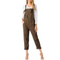 thumbnail image 2 of Ernkv Women's Jumpsuit Jumpsuit For Lady Wife Daughter Girlfriend Button Suspender Jumpsuit Overalls Comfy Lounge Casual Solid Color Fashion Full Length Trousers Coffee XXL, 2 of 4