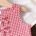 thumbnail image 6 of TOWED22 Toddler Baby Girl 12M-8Y Summer 2 Piece Set Spaghetti Strap Striped Cami & Floral Shorts Clothes(Red,6-9 M), 6 of 9