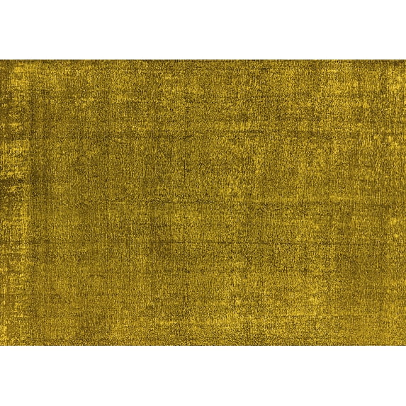Ahgly Company Machine Washable Indoor Rectangle Oriental Yellow Industrial Area Rugs, 7' x 10'
