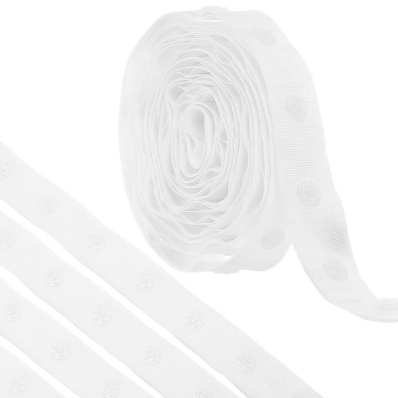 2 Yard Snap Button Tape for Sewing Cotton Snap Button Trim Fastener Buckles Tape for Clothes Fabric DIY, White