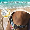 thumbnail image 2 of Titanium Belly Button Rings, 14G Belly Button Piercing 14mm 12mm 10mm 8mm Short Long Belly Ring Cubic Zirconia Internally Threaded Navel Piercing Jewelry for Women Men (Gold, 14g-10mm), 2 of 8