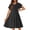 A Black, variant on Arshiner Girl's Summer Dresses Ruffle Short Sleeve Swing Flowy Midi Casual Sundress with Pockets