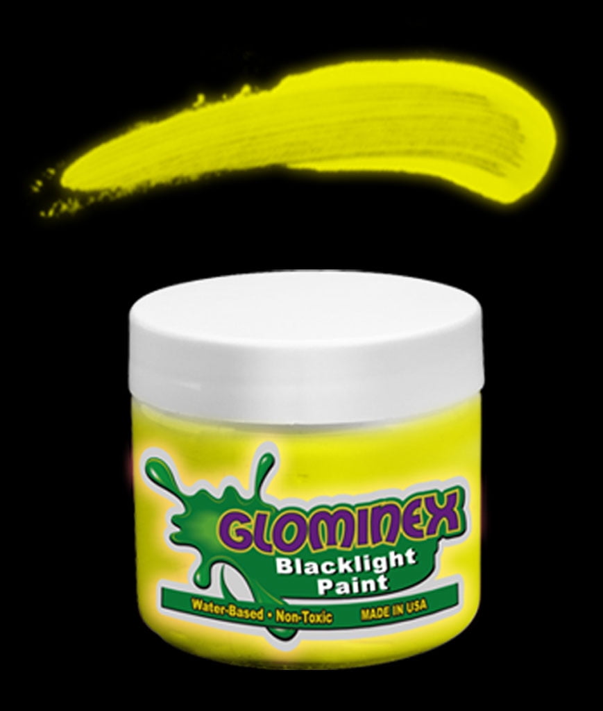 Glominex Blacklight UV Reactive Paint 4 oz Jar Yellow