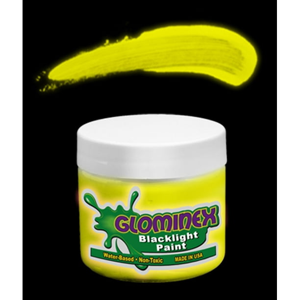 Glominex Blacklight UV Reactive Paint 4 oz Jar Yellow