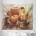 thumbnail image 1 of Pinecones Tapestry, Vintage Rustic Look Pumpkins Harvest Themed Thanksgiving Artwork, Fabric Wall Hanging Decor for Bedroom Living Room Dorm, 5 Sizes, Grey Yellow and Dark Peach, by Ambesonne, 1 of 1