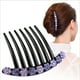 thumbnail image 4 of Peineta con flor de diamantes de imitación Peines para el cabello Peines con pinza Peine con enchufe Peine con enchufe Azul, 4 of 8