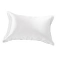 thumbnail image 1 of Funda de almohada de satén para el cabello y la piel, juego de 1 funda de almohada de satén suave y sedoso tamaño king Blanco, 1 of 9
