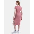 thumbnail image 2 of No Boundaries Slit Midi Dress with Short Sleeves, Women's XXS-XXL, 2 of 4
