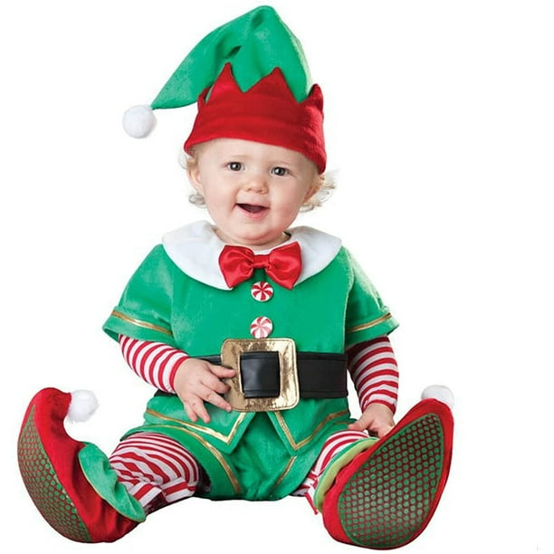 QILINXUAN Toddler Holiday Elf Costume Toddler Christmas Outfit Santa's  Helper Costume 