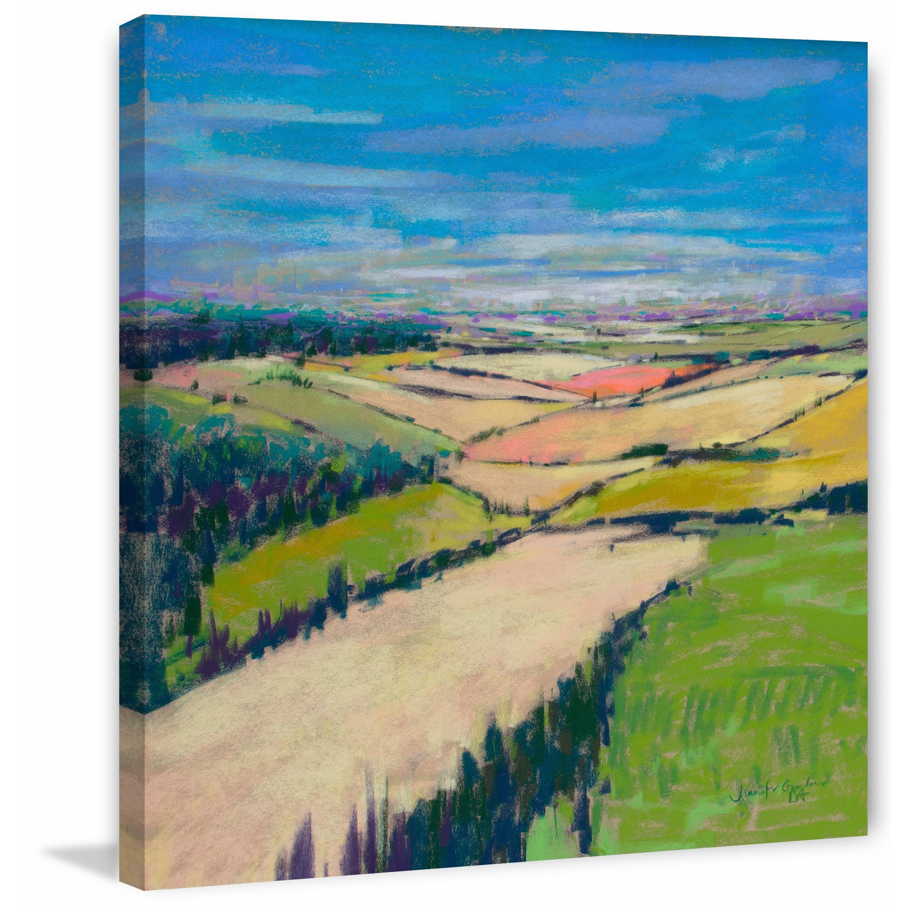 "Patchwork Fields XII" Painting Print on Wrapped Canvas