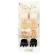 Tayshia by Scunci Mini Claw Clips for Fine or Short Hair, Neutrals, 8 Ct