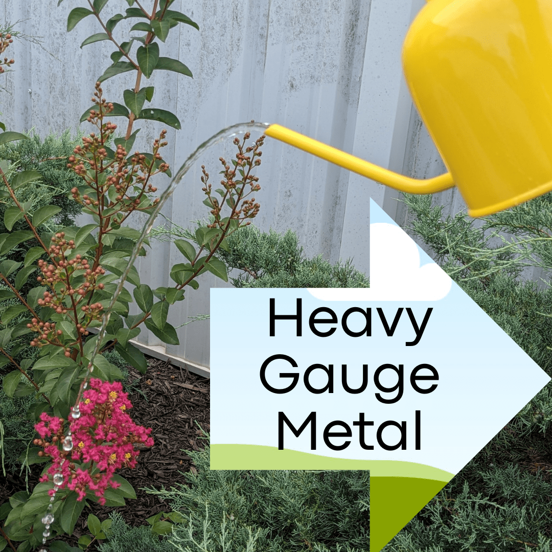 Down To Earth Basics Heavy Gauge Metal Watering Can, Painted Yellow 1.5 Liter