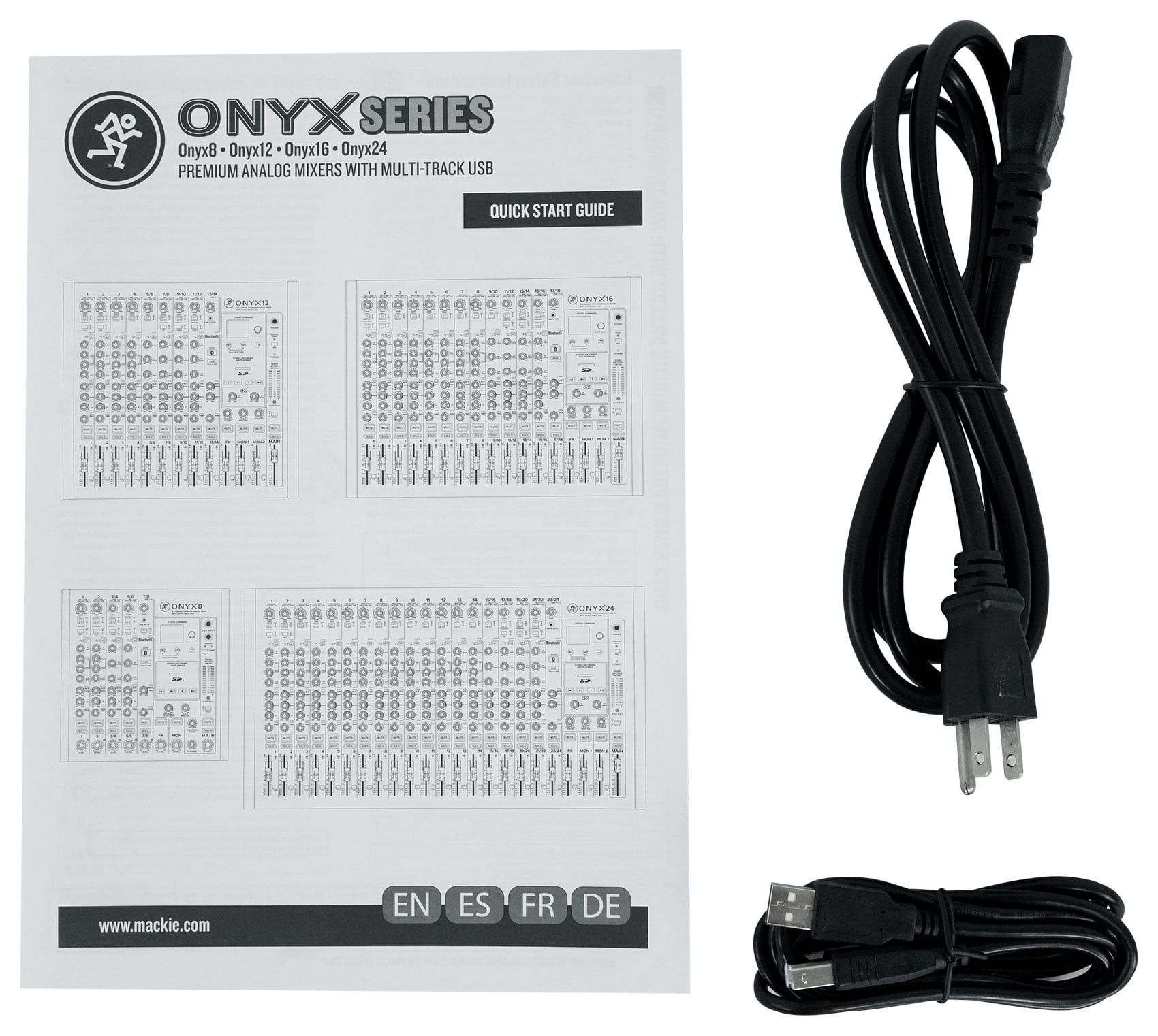 Mackie ONYX24 24-Channel Analog Mixer w/USB/3-Band EQ+Bluetooth+4) Wireless Mics