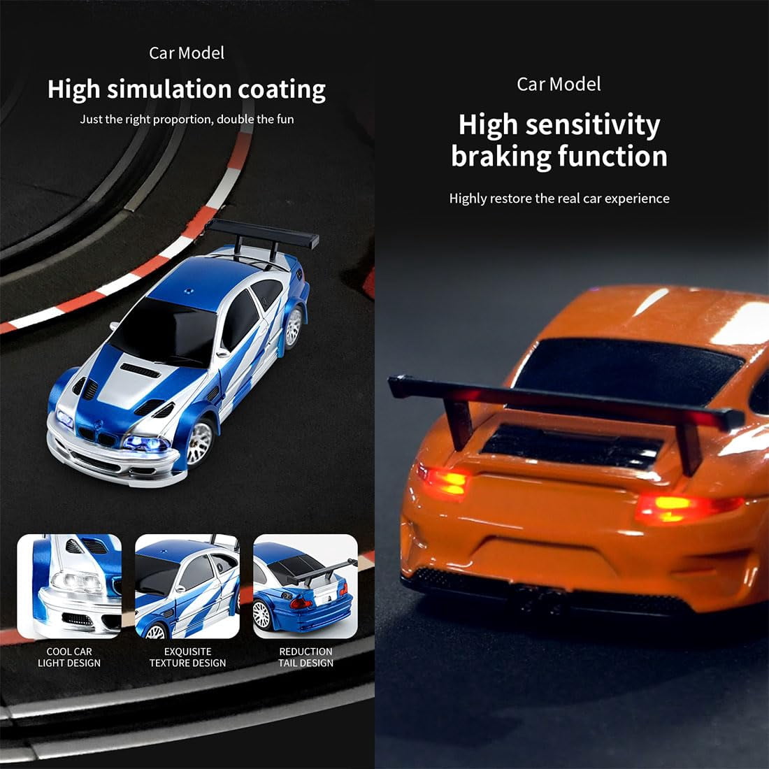 1:43 Scale Mini 4WD Drift RC Car High Speed Professional Racing Vehicle,Wireless Remote Control Toy for Boys, Kids Gift Race Car