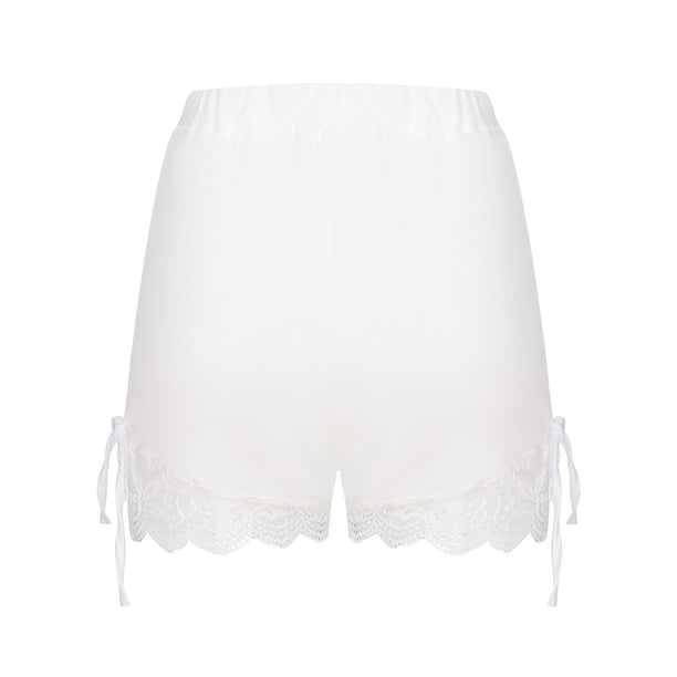 Pantalones cortos de encaje para mujer de talla grande: pantalones de yoga ligeros y transpirables, estilo ropa de trabajo con bolsillos, para actividades informales al aire libre