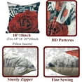 thumbnail image 4 of Red Flower Throw Pillows Covers 18x18 Set of 4 Red Rose Gray Black Decorative Pillow Covers for Couch Floral Linen Pillowcases Farmhouse Pillow Cases Summer Spring (Red Black), 4 of 6