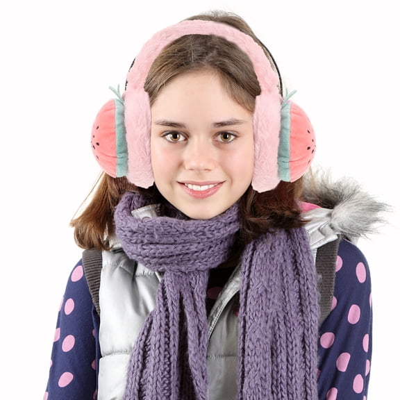 GAXIRE Portable Ear Warmers Simple Appearance Pink Cloth 1Set for Kids Outdoor Use