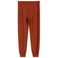 thumbnail image 5 of WTOBBY Men's Drawstring Cuffed Casual Pants with Pockets, Soft Home Sleep Pajama Bottoms for Lounging and Relaxation, Comfortable Fit,Vermilion XL, 5 of 8