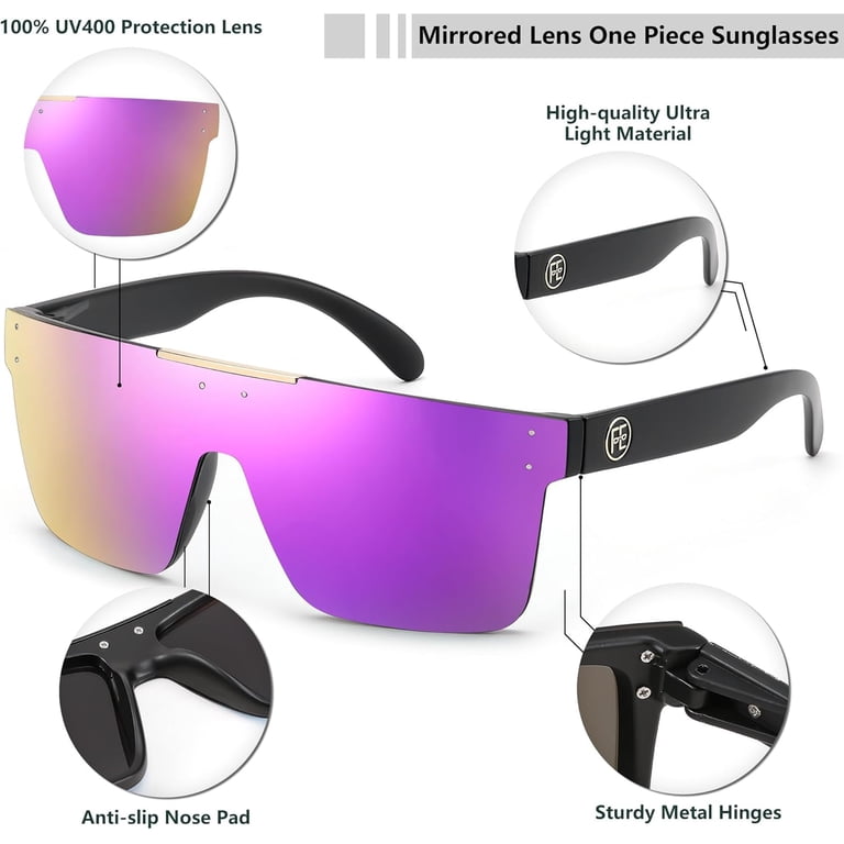 Oversized Plastic Sunglasses with UV400 Protection and Metal Hinges FEISEDY Men Sunglasses Polarized Oversized Square Flat Top  main image 3