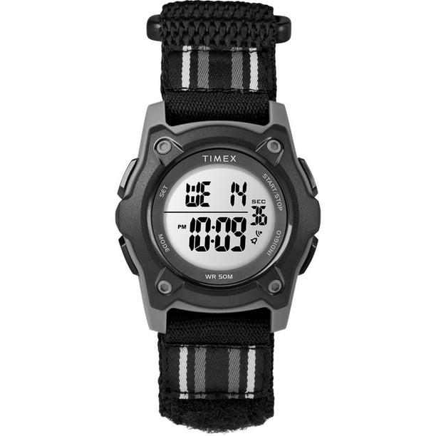 TIMEX TIME MACHINES® Kids' Black 35mm Digital Watch, Fabric Strap