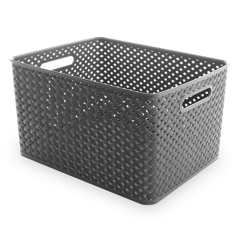 BINO Plastic Basket, Small Black, 5 Pack, The Stable Collection, Multi-Use  Storage Basket, Rectangular Cabinet Organizer, Baskets for Organizing with
